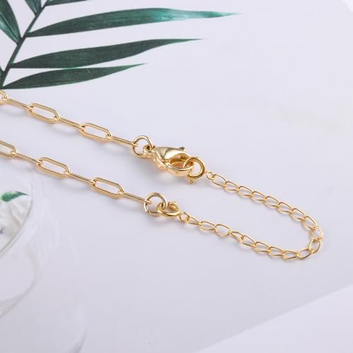 18K Solid Gold Necklace Extender for Women Bracelet Anklet Durable Adjustable Extension Chain Gold Necklace Extenders for Women 2 Inches - color: B
