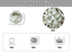 White Shell European Craft Beads for Jewelry Making Large Hole Beads for Pen 140pcs 14mm Rondelle Slide Charm Beads, Big Hole Space Resin Beads for DIY Bracelet Charms (PT400) - color: PT400 Shell White