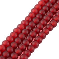 FASHEWELRY 200Pcs Transparent Frosted Glass Bead 4mm Matte Crystal Glass Loose Beads for DIY Jewelry Making (Tomato) - color: Tomato
