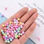 400pcs Round Frosted Acrylic Matte Beads No Hole 6mm Opaque Mixed Color