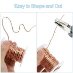 PATIKIL 89.89 Feet Solid Bare Copper Wire,24 Gauge 99.9% Pure Copper Wire 0.5mm Soft Beading Wire Metal Plant Stem Ties for Jewelry Craft (27.4m) - size: 0.5mm x 89.89ft