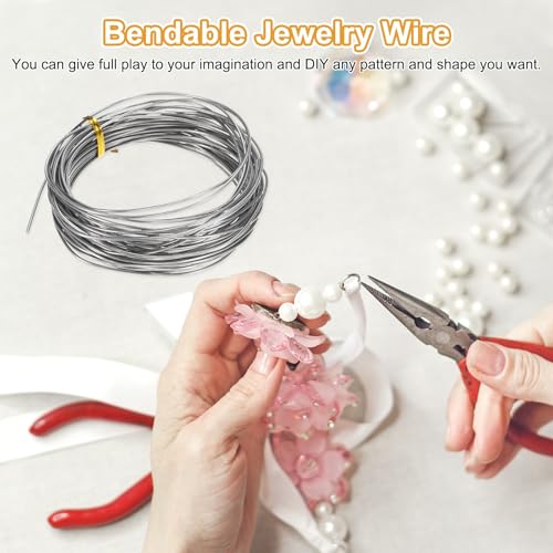 M METERXITY 15 Gauge Stainless Steel Craft Wire, 1.5mm 32.8 ft Bendable Floral Snare Wire for Jewelry Making/Sculpting/Armature Crafting/Floral Bonsai/DIY Crafts - size: 15 Gauge x 32.8 ft
