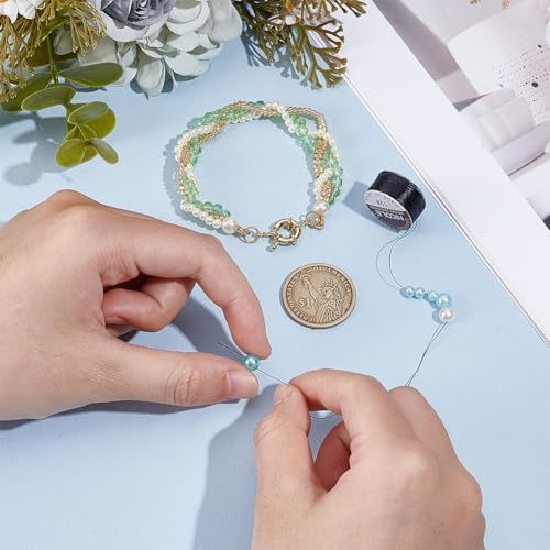 PH PandaHall 50yards Nylon Beading String Thread 0.2mm Fine Round Black Bracelet Cord Seed Bead Thread Sewing String for Friendship Bracelet Jewelry Leather Stitching Beading Christmas Ornament - style: Black