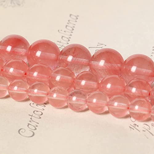 About 60pcs 6mm Natural Stone Beads Watermelon Crystal Beads Crystal Gemstone for Jewelry Making, DIY Bracelet Necklace - color: Pink Watermelon, size: 6mm