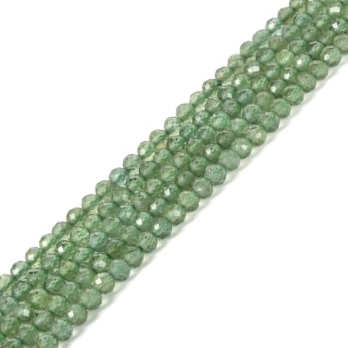 3mm Green Apatite Faceted Gemstone Round Loose Beads Strand 15.5-16" DIY Jewelry Making - color: Green Apatite