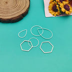 60pcs Hoop Earrings for Jewelry Making,Earring Finding Hoop Hypoallergenic Teardrop Hexagon Round Earrings Hoops Open Bezel Pendant Frame for DIY Earring Making Supplies(Silver,3Shapes) - color: 60PCS;Teardrop,Hexagon,Round;Silver