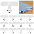 12-Piece Universal Phone Lanyard Patch - No Adhesive, Cell Phone Strap Replacement Part - color: Black