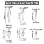 UNICRAFTALE Cone Charms Stainless Steel Spike Charms Punk Style Charm Spike Pendants Dangle Charm for DIY Necklace Earring Bracelet Jewelry Making - size: 6.5/8.5/10/13.5/14/18mm Long