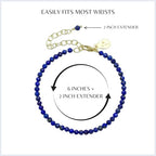 Faceted Bracelet for Women, Certified 925 Sterling Silver with 18K Gold Vermeil Healing Crystal Bracelets for Women - Crystals and Healing Stone Bracelet Women Jewelry for Gift - color: Lapis Lazuli