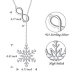 Long Necklace Sterling Silver Larait Bar Y Lariat Long Chain Drop Adjustable Necklace Gift for Her, 30" - style: Long Chain Snowflake Necklace