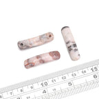 BEADIA Natural Curved Pink Zebra Stone Beads 36x10mm 4pcs for DIY Bracelet Jewelry Making - color: Pink Zebra