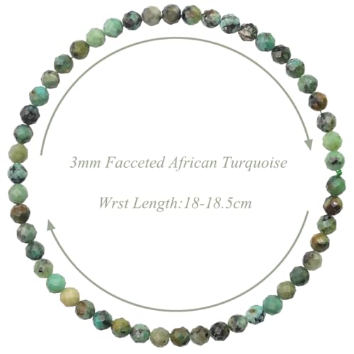 MASSIVE BEADS Natural Genuine Gemstone Beads Healing Crystal Chakra Reiki Jewelry Faceted Round Beads Bracelets 3mm - color: African Turquoise