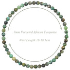 MASSIVE BEADS Natural Genuine Gemstone Beads Healing Crystal Chakra Reiki Jewelry Faceted Round Beads Bracelets 3mm - color: African Turquoise