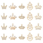 Craftdady Crystal Rhinestone Pendants Butterfly Heart Rhombus Bowknot Earring Charms Alloy Enamel Metal Pendants Light Gold Bracelet Charms for DIY Craft Necklace Jewelry Making - color: Golden 5 Style