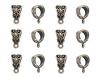 ALIMITOPIA 100pcs Alloy Beads Bails Connector for DIY Necklace Bracelet Jewelry Charm Pendant Hanging Adapter(Antique Bronze) - color: Bronze