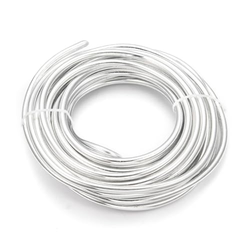3 Gauge Silver Color Round Aluminum Wire 6mm Bendable Metal Craft Wire for Jewelry Making Craft Beading Wrapping