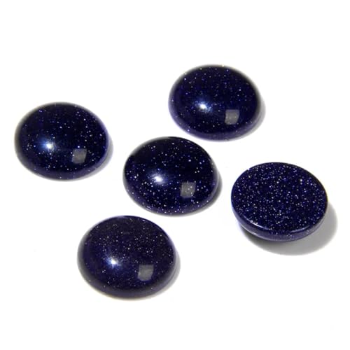 20pcs 4mm Natural Stone No Hole Blue Sandstone Semicircle Smooth Cabochons Beads Healing Chakra Crystal Stone Bead for Jewelry Making Rings Earrings Necklace Bracelet DIY Crafts - color: Blue sandstone, size: 4mm