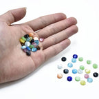 48pcs 8mm Mixed Colors Cat's Eye Coin Stone Loose Gemstone Beads Semi-Precious Craft Supplies for DIY Jewelry Making - color: Coin8mm Mixed Colors