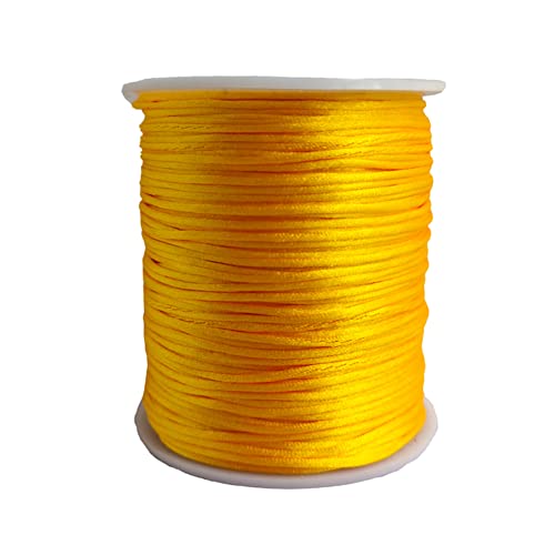 1.5mm x 109 YardsNylon Satin Cord Thread Beading String for Macrame, Bracelets Chinese,Jewelry Making, Knotting,Necklaces (Golden Yellow) - color: Golden Yellow, size: 1.5mm