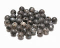 AD Beads Natural Gemstone 8mm Round Loose Beads Big Hole 40pcs (Larvikite) - color: Larvikite