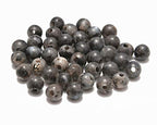 AD Beads Natural Gemstone 8mm Round Loose Beads Big Hole 40pcs (Larvikite) - color: Larvikite