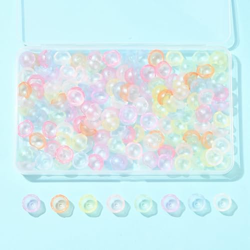 150Pcs Eggshell Luminous Acrylic Beads Cone for Jewelry Making Glow in The Dark Transparent Spacer Beads Bulk for Bracelet Earring Necklace DIY Craft Gift - color: Luminous Eggshell- 150 pcs