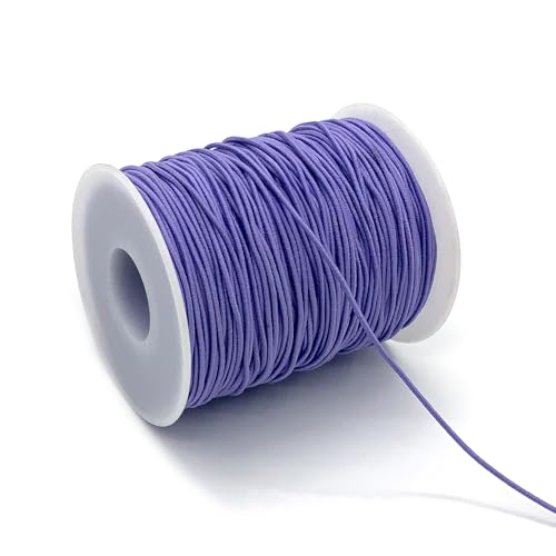 1mm Elastic Cord for Bracelets Necklaces, Cakasi 110 Yards Sturdy Stretchy Elastic Cord for Jewelry Making, Necklaces, Beading - Purple - color: Purple