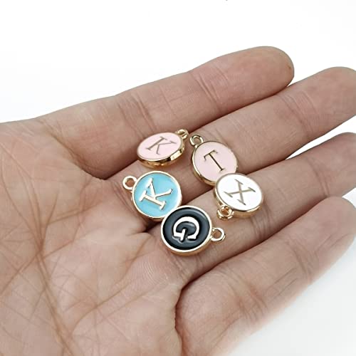 NSBELL 104PCS Letter Charms for Jewelry Making - Double Sided Alphabet Charms for Necklace & Bracelet