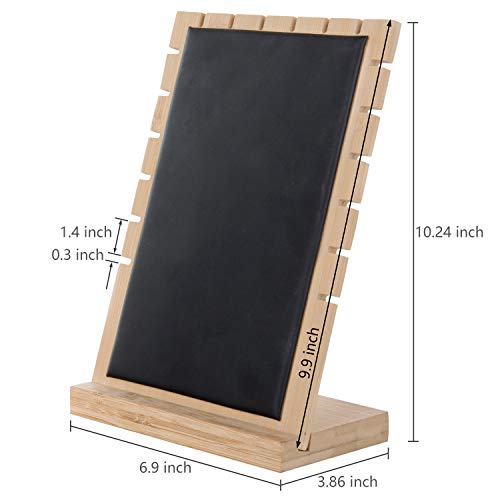 MyGift Modern Bamboo Necklace Jewelry Tabletop Display Boards, Set of 2,Black - color: Black
