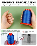FIVEIZERO Extra Strong Upholstery Thread,Blue 1000 Meters Bonded Nylon Thread for Denim Leather,Craft,Machine,DIY and Home (1 Pack) CJ - color: Blue