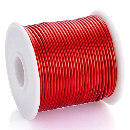 12 Gauge Red Aluminum Craft Wire (105FT) - Anodized for Jewelry Making, Beading Floral, Plant Gardening, Sculpting & Modeling Craft Wire (Red #23, 2mm) - color: Red #23