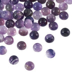 Crafans 50Pcs 6mm Half Round Gemstone Cabochons Natural Amethyst Flat Back Stone Cabochons Domes No Hole Healing Power Stone Chakra Crystal Beads for Jewelry Making - color: Amethyst, size: 6mm