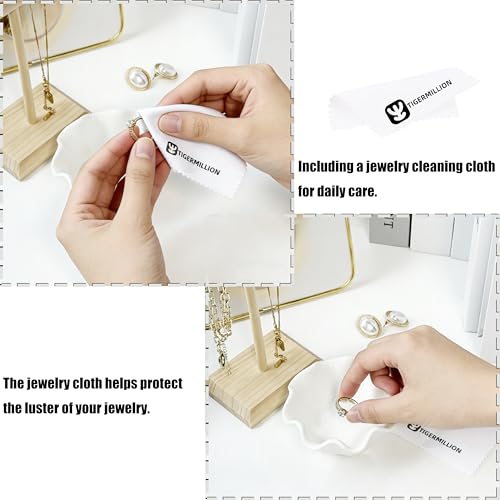 White Flower Jewelry Dish Tray, 3.85″ Lotus Ceramic Ring Holder, Cute Vanity Organizer Nightstand Bathroom Decor, Trinket Plate Dish Christmas Valentine's Mother's Day Birthday Gifts for Women (Plain) - style: Plain