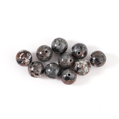 100Pcs Natural Stone 6mm Flame Stone Yooperlite Round Loose Gemstone Energy Healing Beads Hole Size 1mm DIY Smooth Beads for Bracelet Necklace Earrings Jewelry Making - color: Flame Stone Yooperlite, size: 6mm