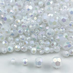 1800pcs Acrylic Faceted Round Beads 4mm 6mm 8mm 10mm AB Colors Glossy Acrylic Round Spacer Beads with Hole for DIY Bracelet Necklace Jewelry Making Supplies Handmade Craft(White AB) - color: White AB