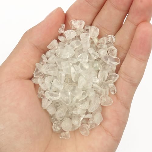 30in Clear Quartz Natural Chip Stone Beads 5-8mm About 230pcs, Irregular Drilled White Bead for Bracelets Jewelry Making Supplies for Adults, DIY Crafts. - color: Clear Quartz