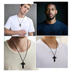 Sport Necklace for Men Pickleball Necklace Stainless Steel Cross Pendant Gifts for Men Pickleball Fans Bible Verse - style: Braver