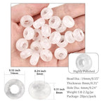 20Pcs Natural Clear Quartz Crystal Large Hole Beads, 8x14mm Rondelle Gemstone Spacer Beads 6mm Big Hole for Jewelry Making, Beading Bracelets, Macrame & Hair Braiding - color: Clear Quartz Crystal