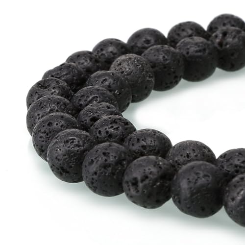 90pcs Adabele Natural Black Volcanic Lava Rock Healing Gemstone 4mm (0.16 inch) Small Round Beads Gem Stone Spacer for Jewelry Making GY18-4 - color: Lava/Volcanic Rock, size: 4mm (90pcs/1 Strand)