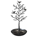 Jewelry Tree Necklace Earring Holder Modern Cute Bird Jewelry Stand for Women Girls Teen Black - color: Black