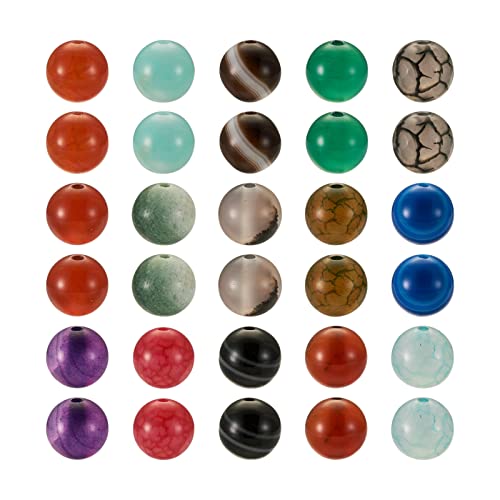 Cheriswelry 225Pcs 8mm Round Natural Agate Beads Dragon Veins Striped Banded Crackle Red Carnelian Agate Beads Loose Spacer Ball Beads for Bracelet Necklace Jewelry Making - color: Mixed Shaped