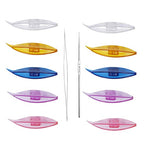 BUTUZE Tatting Shuttle Kit, 10 PCS Plastic Tatting Shuttle with Beading Needles Crochet Hooks Knitting Needles Big Eye Needles Tatting Needles for DIY Hand Lacemaking Craft Tool Weave Yarn Set - size: 10 PCS