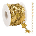 2 Yard Gold Star Chain for Jewelry Making Stainless Steel Chains for Crafts DIY Baroque Link Chain Bulk - color: Gold Star