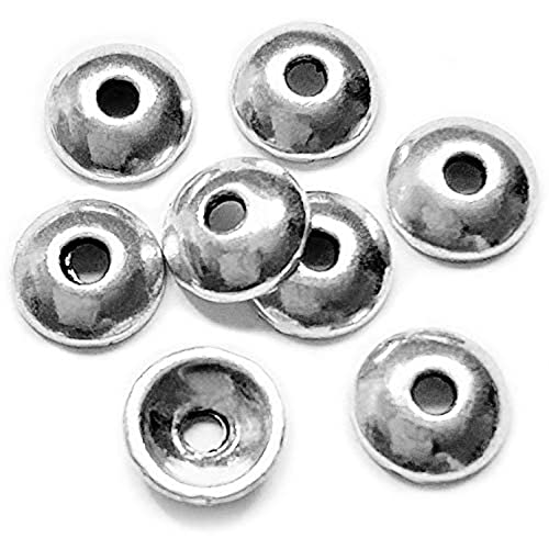 Heather's cf Flower Bead Caps Custom Fancy Charm Jewelry Making Spacer Kit Findings Bulk Vintage for Bracelets Earrings Necklaces Rings Beading Supplies Craft Non Tarnish DIY (Smooth Silver - 400 Pcs) - color: Smooth silver - 400Pc