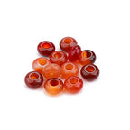 BEADIA Natural Red Agate Rondelle Stone with Large Hole (5.5mm) Loose Semi Gemstone Beads for Jewelry Making 14mmx7.5mm 12pcs - color: Red Agate, size: 14mm x 7.5mm