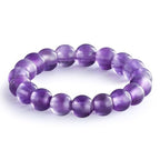 NLIEO Natural Gemstone Stretch Beaded Rings for Women Stackable Dainty Elastic Crystal Rings Jewelry - style: Amethyst