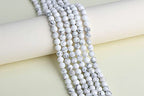 LAIDANLA White Howlite 6mm Natural Stone Beads Round Loose Gemstone Stone Beads for DIY Bracelet Necklace Earrings Jewelry Making Polishing Genuine Real Beading 96PCS 2 Strand 32" - color: F-White Howlite, size: 6mm
