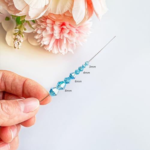 Rubdub 2880pcs 4mm Crystal Bicone Bracelet Beads Bulk Faceted Glass Beads for Necklace Earring Keychain Dolls Jewelry Making (24 Rainbow AB Colors) - size: 4mm