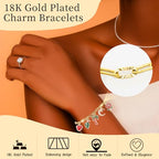 Wurosi 12PCS 18K Gold Plated Embossed Bracelet Chains 6.3Inch Gold Charm Bracelet Chains for Women DIY Jewelry Making - color: Bracelets 12 PCS Gold