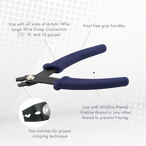 Artistic Wire Crimp Tool for Jewelry Making Supplies - Compress Large Wire Crimp Connectors, Sizes 12, 14, 16 Gauge, Cold Connection - Ideal for Jewelry Makers & Designers
